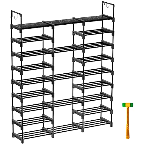 UMBFUN Shoe Rack, 9 Tiers Shoes Rack Organizer for Entryway Hold 50-55 Pairs Shoes and Boots Metal Shoes Storage Tall Stackable Free Standing Big Shoe Rack for Closet(3x9)