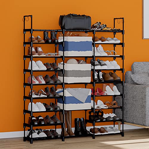 UMBFUN Shoe Rack, 9 Tiers Shoes Rack Organizer for Entryway Hold 50-55 Pairs Shoes and Boots Metal Shoes Storage Tall Stackable Free Standing Big Shoe Rack for Closet(3x9)