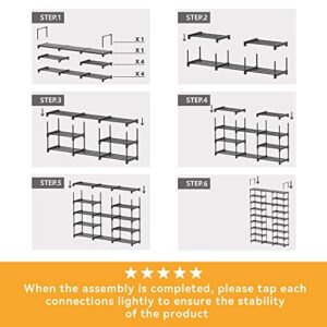 UMBFUN Shoe Rack, 9 Tiers Shoes Rack Organizer for Entryway Hold 50-55 Pairs Shoes and Boots Metal Shoes Storage Tall Stackable Free Standing Big Shoe Rack for Closet(3x9)