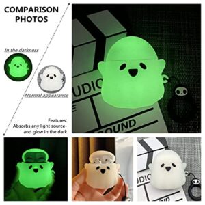 Compatible with AirPods Case Cover, Luminous Cute Ghost Case Designed for Airpods 2nd & 1st, Soft Silicone Anime Funny 3D Cartoon Apple AirPods 2/1 Case for Women Men Kids Teens Girls Boys