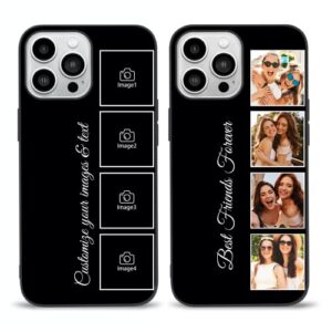 Easycosy Personalized Picture Phone Cases for 14 13 12 11 Pro/Max/Mini XR X Xs Max Custom Multiple Photo iPhone Case for Friends Family Birthday Gifts Customized Full Protection TPU Cover