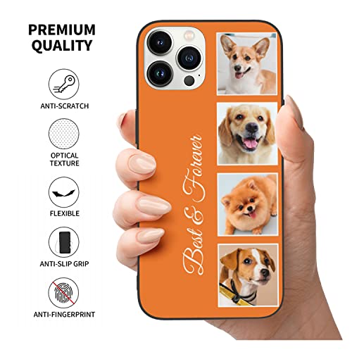 Easycosy Personalized Picture Phone Cases for 14 13 12 11 Pro/Max/Mini XR X Xs Max Custom Multiple Photo iPhone Case for Friends Family Birthday Gifts Customized Full Protection TPU Cover