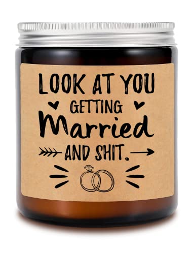 KrysDesigns Look at You - Getting Married and Shit Candle - Wedding Gift - Funny Candle - Best Friend Gift - Lavender Scented Candles - Soy Candles,8oz