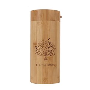 eco bomboo scattering urn – biodegradable scattering tube for ashes - cremation urn for adult ashes - urns for human ashes male female (160 cubic inches(tree of life))