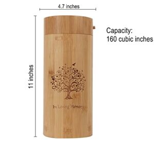 Eco Bomboo Scattering Urn – Biodegradable Scattering Tube for Ashes - Cremation Urn for Adult Ashes - Urns for Human Ashes Male Female (160 Cubic inches(Tree of Life))