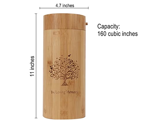 Eco Bomboo Scattering Urn – Biodegradable Scattering Tube for Ashes - Cremation Urn for Adult Ashes - Urns for Human Ashes Male Female (160 Cubic inches(Tree of Life))