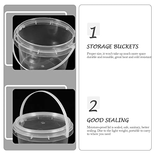 Zerodeko 10Pcs Ice Cream Bucket Clear Plastic Storage Buckets Reusable Ice Cream Freezer Storage Containers with Lids Transparent Tub for Kitchen 0.5L