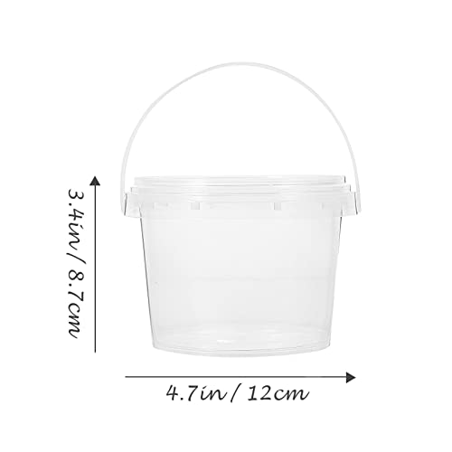 Zerodeko 10Pcs Ice Cream Bucket Clear Plastic Storage Buckets Reusable Ice Cream Freezer Storage Containers with Lids Transparent Tub for Kitchen 0.5L