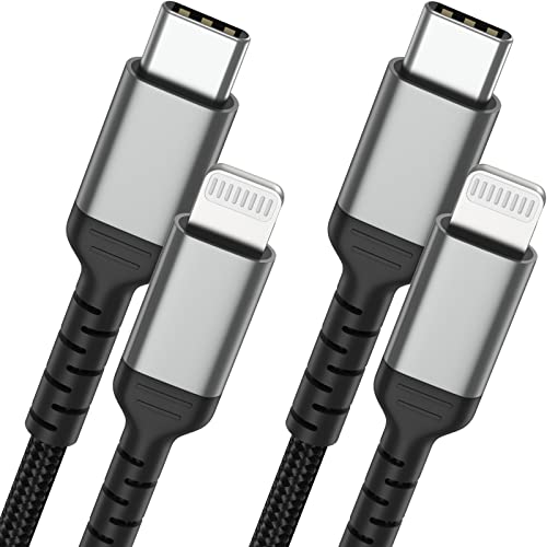 6ft USB C to iPhone Charger Cord Long, 2 Pack USB Type C to Lightning Cable PD Fast Charging USB-C Lightning Cable Braided for Apple iPhone 13 12 Pro Max 11 X Xs Xr 8 7 6 Plus 5 SE iPad Air/Mini