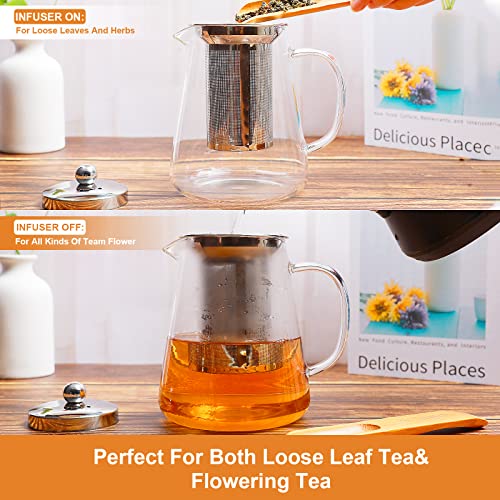 Fridge Pitcher, 64 oz/1800ml Glass Pitcher With Lids for Fridge, Ice Tea Pitcher, Great for Juice, Milk, Coffee, Lemonade - Heat Resistant Borosilicate Glass Jug