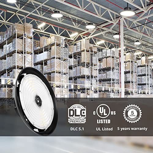 Lepro UFO LED High Bay Light 240W, 34,800lm 5000K Daylight, 800W HPS Equivalent, 0-10V Dimmable Commercial Warehouse LED Lighting, Waterproof IP65, 120-277V, 90° Beam, Industrial Ceiling Light Fixture