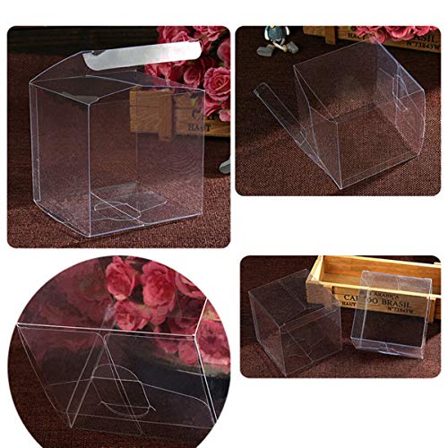 ysmile Clear Favor Box Small Transparent Plastic Box in Bulk Cube for Wedding, Baby Shower 1.5" 50 ct from