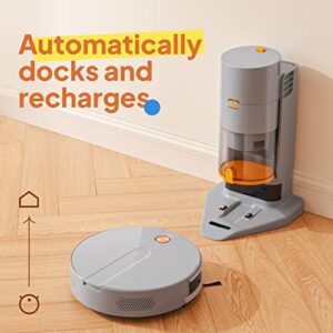 LIGHT 'N' EASY Robot Vacuum Automatic Emptying, Ultra-Quiet, Ultra-Thin, Auto-Charging Robotic Vacuum Cleaner, Good for Pet Hair, Low-Pile Carpets, Hard Floors