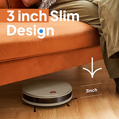 LIGHT 'N' EASY Robot Vacuum Automatic Emptying, Ultra-Quiet, Ultra-Thin, Auto-Charging Robotic Vacuum Cleaner, Good for Pet Hair, Low-Pile Carpets, Hard Floors