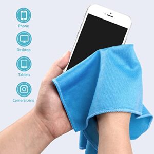 HOMEXCEL 8 Pack Microfiber Glass Cleaning Cloth,Streak Free,Reusable Microfiber Cleaning Cloth 14X16inch,for Cleaning Windows,Glasses,Mirrors,Screens,Stainless Steel and More(Blue