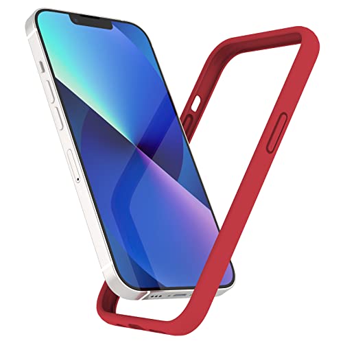 K TOMOTO Compatible iPhone 13/13 Pro Bumper Case (6.1 Inch), Liquid Silicone Bumper Case [Shock-Absorb] [Raised Edge Protection] [Drop Protection] [Silky and Soft Touch] Frame Bumper Case, Red