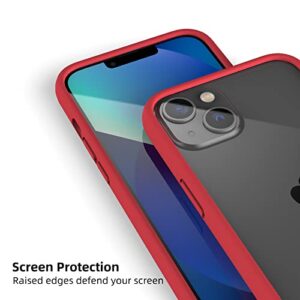 K TOMOTO Compatible iPhone 13/13 Pro Bumper Case (6.1 Inch), Liquid Silicone Bumper Case [Shock-Absorb] [Raised Edge Protection] [Drop Protection] [Silky and Soft Touch] Frame Bumper Case, Red