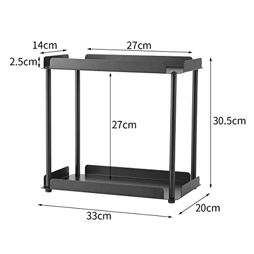 ORZ Bathroom Counter Organizer, 2 Tier Metal Storage Rack for Bathroom Kitchen Vanity Organizer and Storage, Black