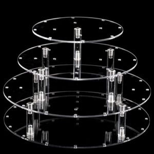 TOPZEA 3-Tier Cake Pop Display Stand, 36 Hole Clear Acrylic Lollipop Holder Round Tiered Cupcake Dessert Display Stand, Ideal for Baby Shower, Wedding, Birthday, Party, Anniversary, Halloween