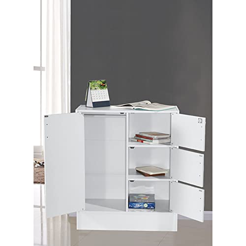 Contemporary Home Living 38.5" White Multipurpose Bookcase with Doors