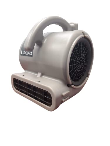 Lasko Super Fan Max Air Mover for Janitorial Water Damage Restoration Stackable Carpet Dryer Floor Blower Fan, Grey