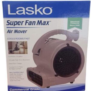 Lasko Super Fan Max Air Mover for Janitorial Water Damage Restoration Stackable Carpet Dryer Floor Blower Fan, Grey