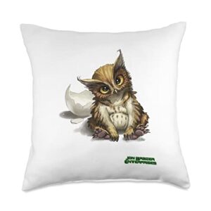 jon brazer enterprises baby owlbear throw pillow, 18x18, multicolor