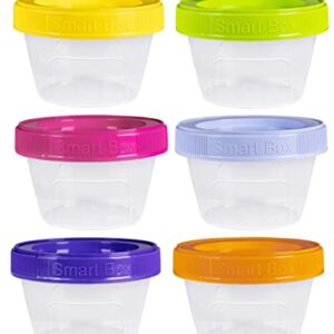 ARNO Food Containers Screw Seal Lid Twist Top Storage Organizer Twist Cap 7.25 OZ Set of 6 BPA Free