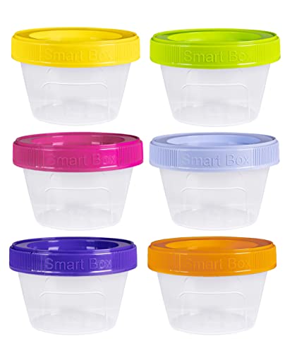 ARNO Food Containers Screw Seal Lid Twist Top Storage Organizer Twist Cap 7.25 OZ Set of 6 BPA Free