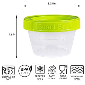 ARNO Food Containers Screw Seal Lid Twist Top Storage Organizer Twist Cap 7.25 OZ Set of 6 BPA Free