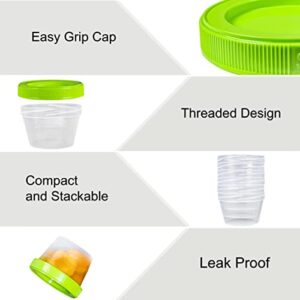 ARNO Food Containers Screw Seal Lid Twist Top Storage Organizer Twist Cap 7.25 OZ Set of 6 BPA Free