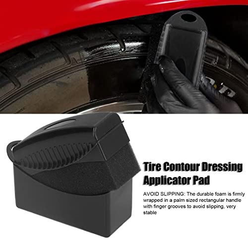 Tire Contour Dressing Applicator, PP Car Wheel Polishing Waxing Sponge Brush Strong Toughness Avoid Slipping for for Washing(Black)