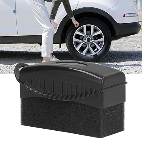 Tire Contour Dressing Applicator, PP Car Wheel Polishing Waxing Sponge Brush Strong Toughness Avoid Slipping for for Washing(Black)