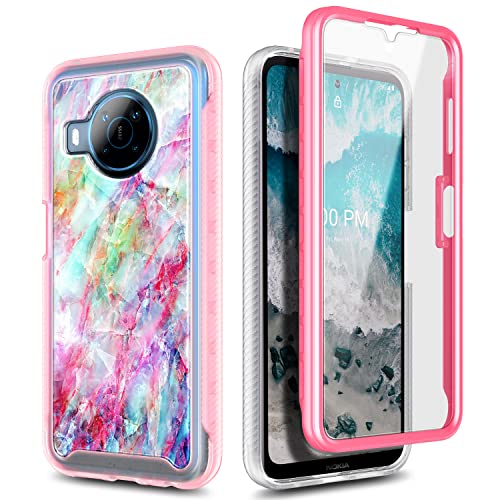 NZND Case for Nokia X100 with [Built-in Screen Protector], Full-Body Protective Shockproof Rugged Bumper Cover, Impact Resist Durable Phone Case (Marble Design Fantasy)