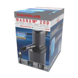 MarineLand Magnum 200 Polishing Internal Canister Filter for 60 Gallons, Crystal Clean Water