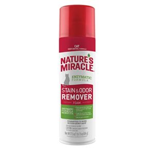 nature's miracle stain & odor remover foaming aerosol for cats, 17.5 oz