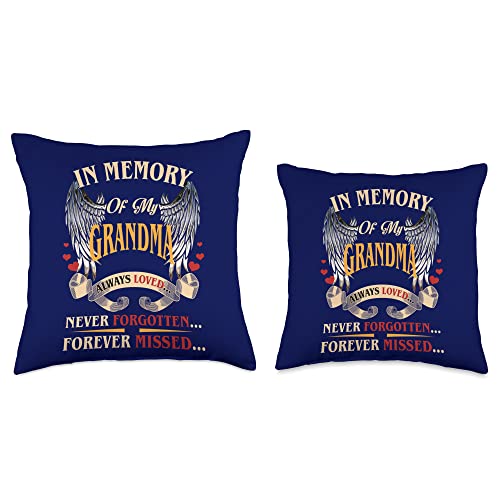 I Miss My Grandma-Grandma Guardian Angel In Heaven In Memory of My Grandma Always Loved Never Forgotten Throw Pillow, 16x16, Multicolor