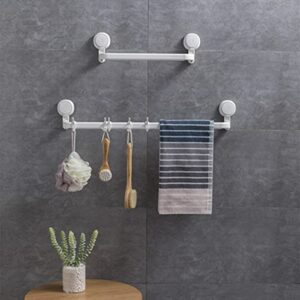 ZWTNBFST Bath Towel Bar with Transportable Hooks Waterproof Drill-Free Suction Cup Towel Rack Wall Mounted Removable Heavy Duty Hand Towel Holder for Bathroom Kitchen