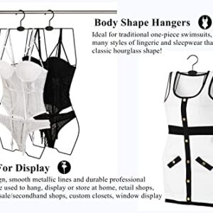 Black Full Body Shape with Chest Metal Wire Swimwear Swimsuit Hanger for Bikini Display Lingerie Hangers(10Pack，Black)