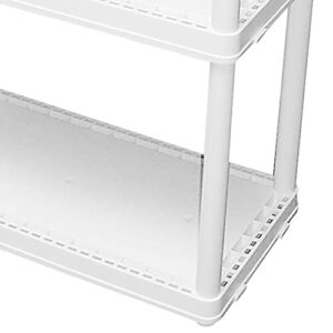 Gracious Living 3 Tier Storage Shelving Unit Organizers with Interlocking System for Garage, Playroom, Attic, and More, White (2 Pack)