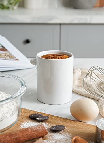 LE TAUCI Sugar Bowl with Lid and Spoon, Ceramic Sugar Bowl, Sugar Jar for Kitchen, Coffee bar, Countertop, 12 oz Salt Container, Modern Farmhouse Kitchen Decor, White