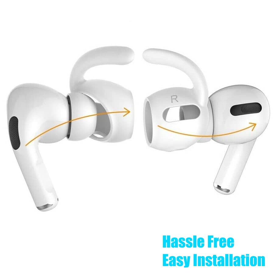 California JOS 2 Pair AirPods Pro Ear Hooks Covers Accessories Compatible with Apple AirPods Pro (Transparent)