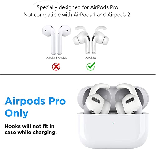 California JOS 2 Pair AirPods Pro Ear Hooks Covers Accessories Compatible with Apple AirPods Pro (Transparent)