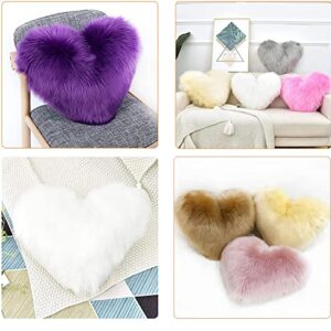 unlockgift Fluffy Heart Shaped Pillow, Plush Love Pillow Cushion, Decor for for Living Room/Bed Room/Dining Room/Office Sofa/Cars/Chairs, Gift for Friends/Girls/Cares-03 Light Pink