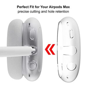 Fottos Case Cover Protective for AirPods Max Headphones, Compatible with Apple AirPods Max, Protective Silicone Sleeve Case for Air Pods Max Headphone（Transparent）