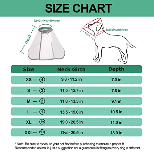 Supet Dog Cone Adjustable Pet Recovery Collar Dog Surgery Cone Protective Dog Cone Collar for Large Small Dogs After Surgery, Plastic Dog Cats Neck Cone of Shame E-Collar Anti-Bite Lick Wound Healing