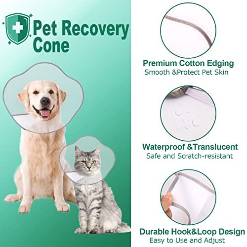 Supet Dog Cone Adjustable Pet Recovery Collar Dog Surgery Cone Protective Dog Cone Collar for Large Small Dogs After Surgery, Plastic Dog Cats Neck Cone of Shame E-Collar Anti-Bite Lick Wound Healing