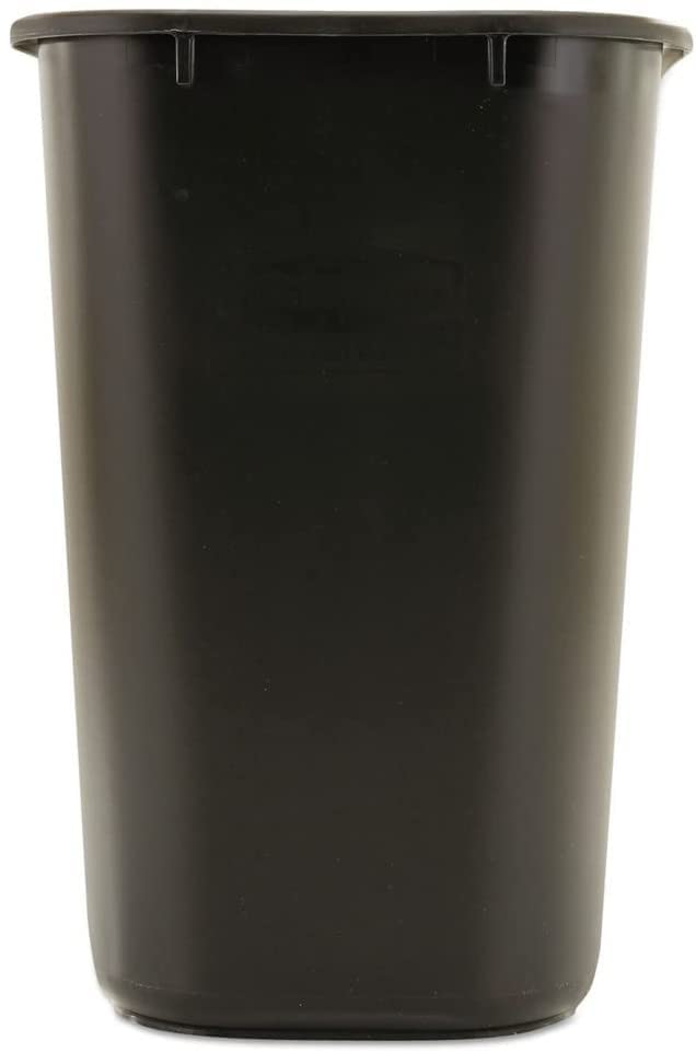 Rubbermaid Commercial Rubbermaid 295600BK Deskside Plastic Wastebasket, Rectangular, 7 gal, Black (2)