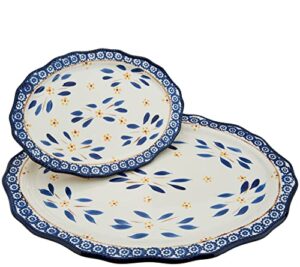 temp-tations set of 2 platters: 18" x 13" and 12" x 8.75", ceramic (old world blue)