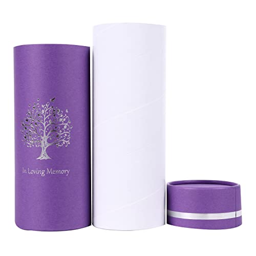 50 lbs Small Tree of Life Eco Scattering Urns – Biodegradable Scatter Tube for Ashes - Cremation Urns for Human Ashes - Urns for Ashes Male Female (Purple Tree(Set of 1))